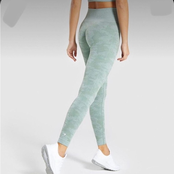 ❌SOLD❌Gymshark Light Green Camo Seamless Leggings - Picture 2 of 12